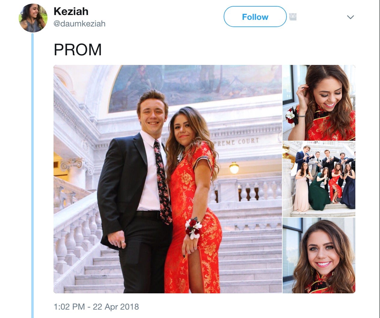 girl wears chinese prom dress